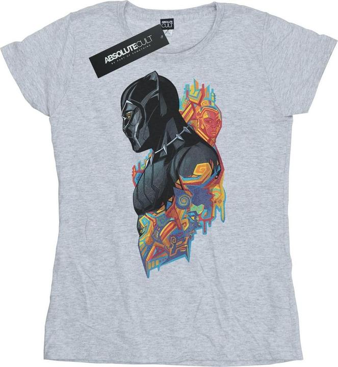 Schwarzer Panther Profil TShirt aus Baumwolle