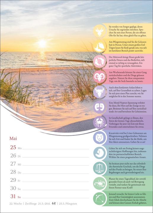Produktbild Harenberg Horoskope Wochenkalender 2026 - Wochenkalender mit Prognosen für alle Sternzeichen (Deutsch)