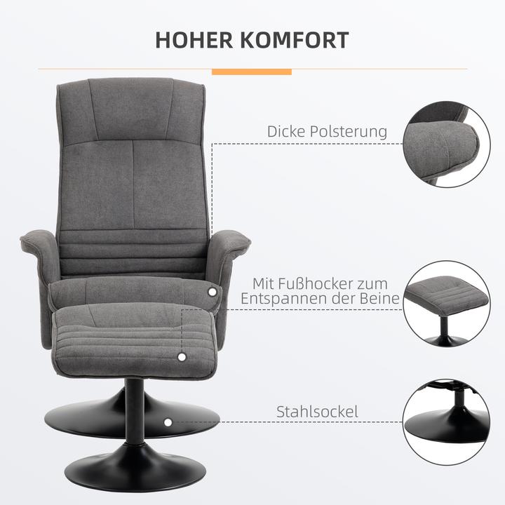 Produktbild Homcom Relaxsessel mit Hocker