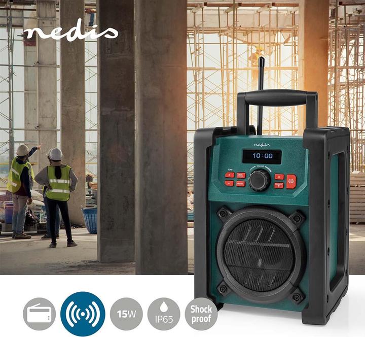 Produktbild Nedis DAB + Radio Tisch Ausführumg DAB+ / FM 2.2" Scharz-weiss Monitor Batteriebetrieben/Netzstromver (DAB+, FM, Bluetooth)