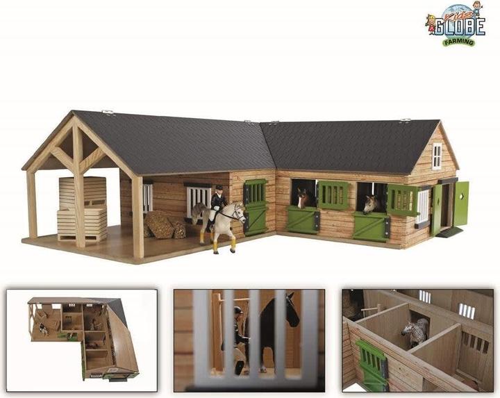 Actual product image NoName Horse corner stable with 3 boxes and storage room 1:24