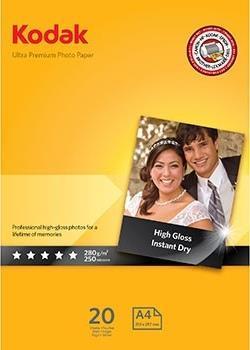 Produktbild Kodak Ultra Premium Fotopapier Weiss Hoch-Glanz A4 (280 g/m², A4, 20 x)