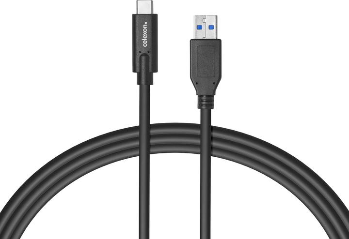 Produktbild Celexon USB-C auf USB-A Kabel - USB 3.2 Gen 2x1 1,0m, schwarz (1 m, USB 3.2 Gen 2, 15 W)