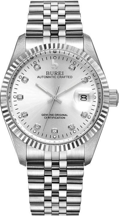 Actual product image Burei Automatic watch, silver