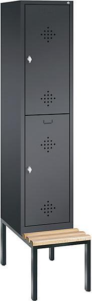 Image du produit C+P CLASSIC Armoire vestiaire avec banc encastré, à deux étages (42 cm, 209 cm)