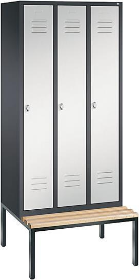 C+P CLASSIC Armoire vestiaire avec banc encastré (90 cm, 209 cm)