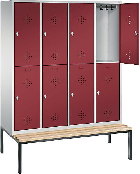 Image du produit C+P CLASSIC Armoire vestiaire avec banc encastré, à deux étages (159 cm, 209 cm)