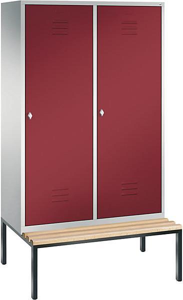 Actual product image C+P CLASSIC wardrobe with bench underneath, door over 2 compartments (119 cm, 209 cm)