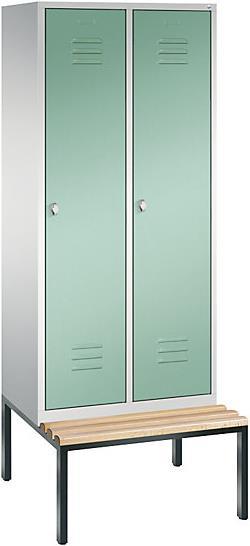 C+P CLASSIC Garderobenschrank mit untergebauter Sitzbank (40 cm, 209 cm)