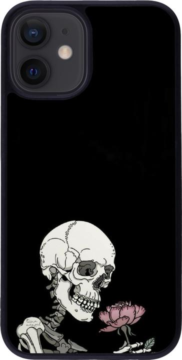 Produktbild PhoneLook Hülle Silikon schwarz Halloween 2023 rose and skeleton (Apple iPhone 12 mini)