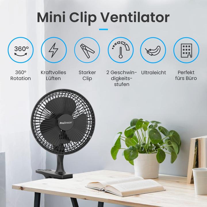 Produktbild Breeze Mini-Ventilator mit Clip (50 dB)