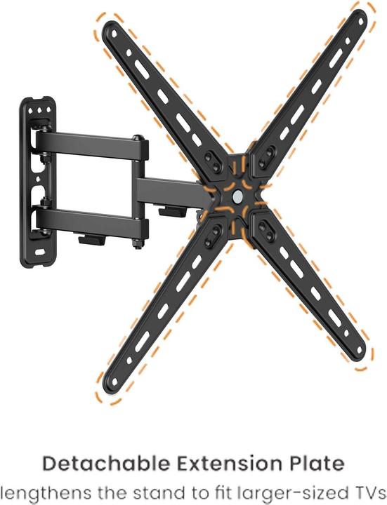 Actual product image Wiltec TV mount 13"-55" TV wall mount swivelling 25kg TV mount (Wall, 55", 25 kg)