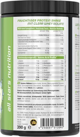 Actual product image All Stars Clear Isolate Whey Protein (390g tin) (Green Apple, 1 pcs., 400 g)