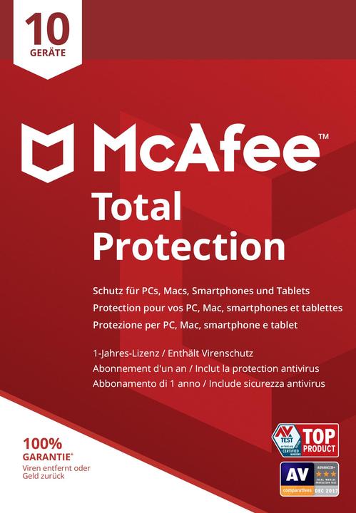 McAfee Protection totale (10 Utilisateur, 12 mois)
