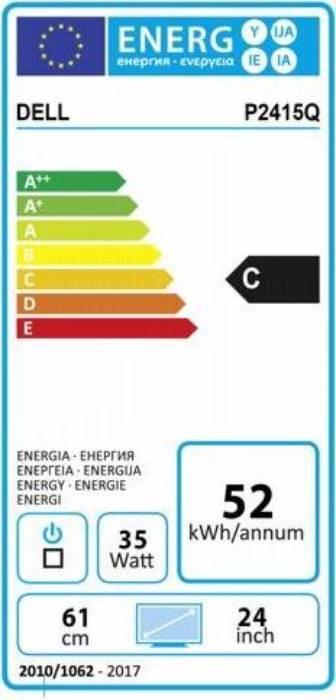 Energie-Label Dell P2415q (3840 x 2160 Pixel, 23.80")