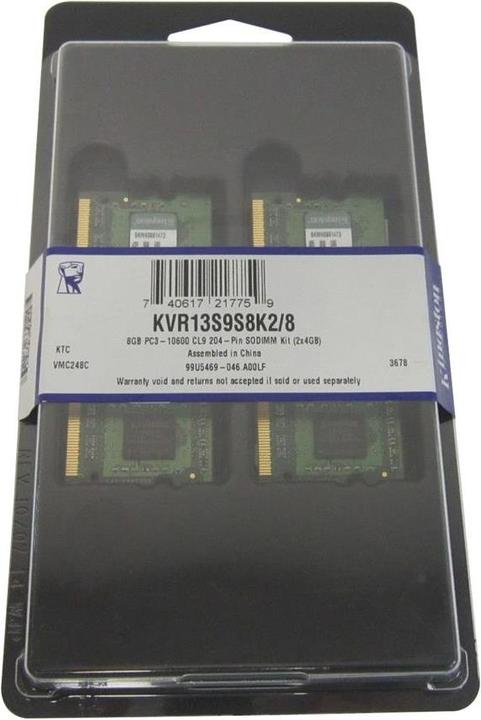 Produktbild Kingston Value RAM (2 x 4GB, 1333 MHz, DDR3-RAM, SO-DIMM)