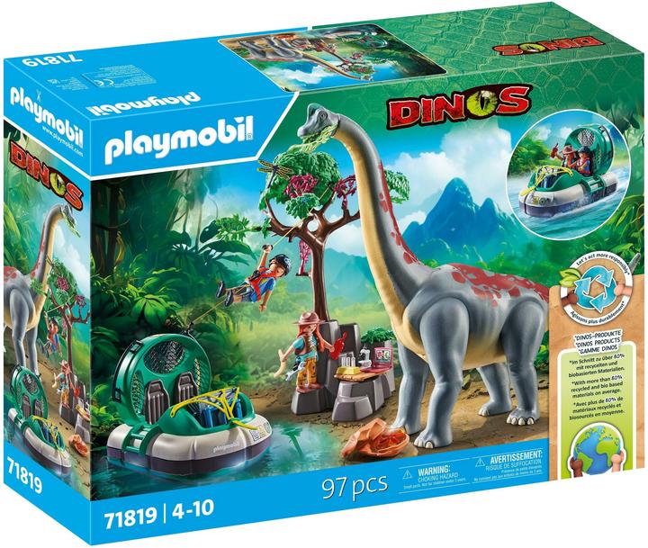 Actual product image Playmobil Brachiosaurus encounter with hovercraft (71819, Playmobil dinos)