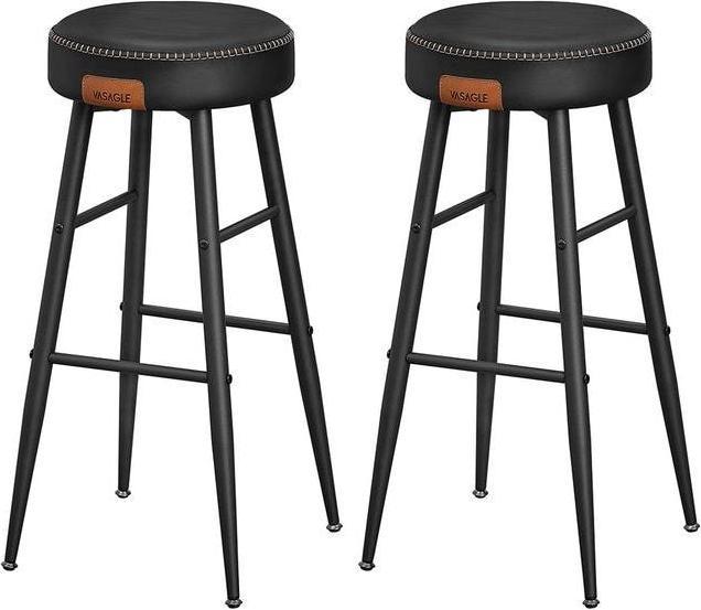 Vasagle 2 bar stools LBC080B01 black imitation leather