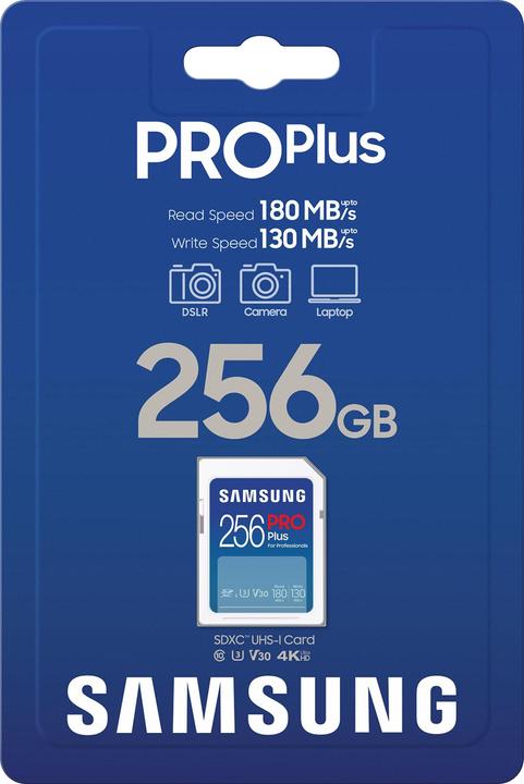 Actual product image Samsung PRO Plus (256 GB, SDXC, U3, UHS-I)