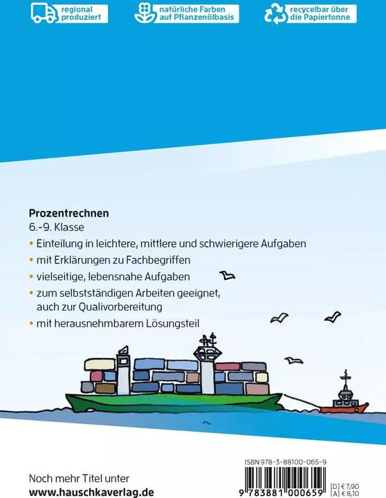 Produktbild Prozentrechnen 6.-9. Klasse (Deutsch, Adolf Hauschka, Martina Knapp, Rainer Thiele, 2021)