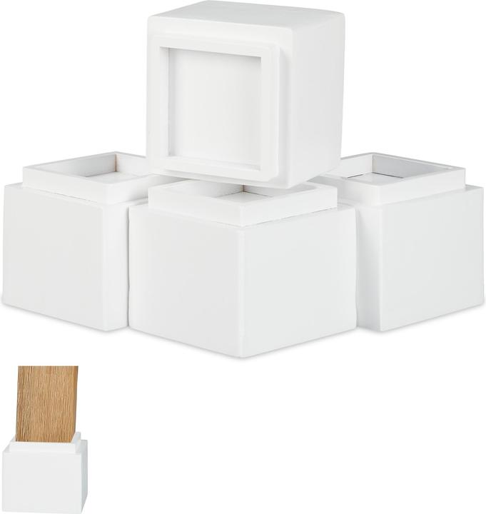 Relaxdays Rehausseurs meuble lot de 4, hauteur 14 cm