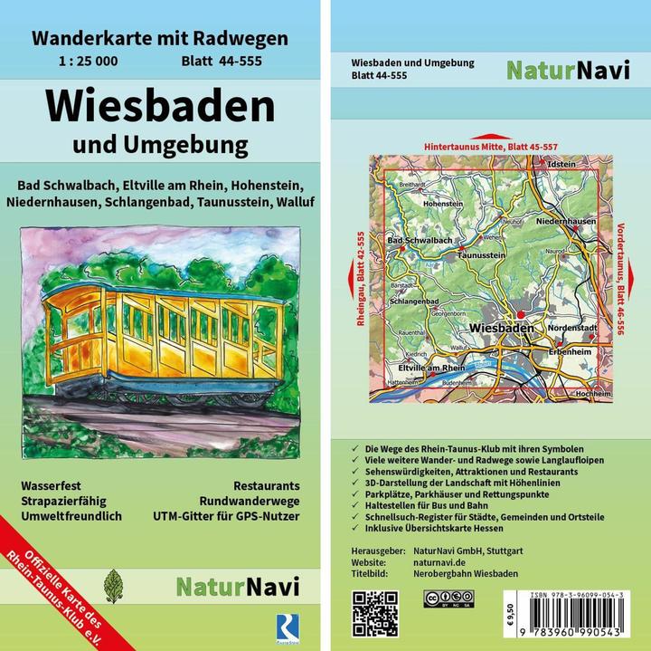 Produktbild NaturNavi Wanderkarte mit Radwegen Wiesbaden und Umgebung