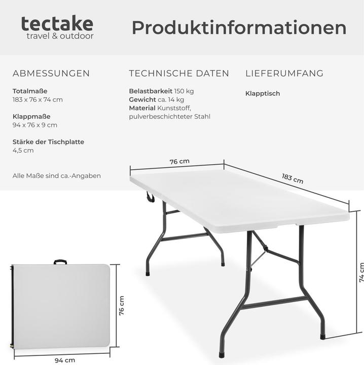 Produktbild tectake Klapptisch