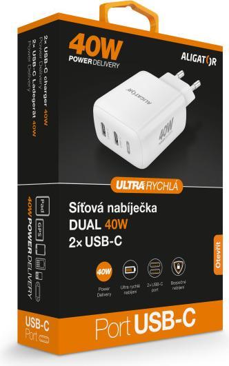 Immagine prodotto Aligator CHPD0023 caricatore per dispositivi mobili Universale Bianco AC Ricarica veloce Indoor (20 W)