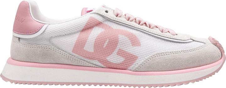 Actual product image Dolce & Gabbana dragon sneakers in mixed materials white and pink color (41)