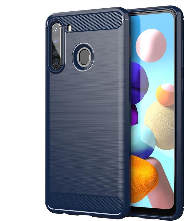 Produktbild Cadorabo TPU Ultra Slim carbon edelstahl Kombi Cover (Samsung Galaxy A21)
