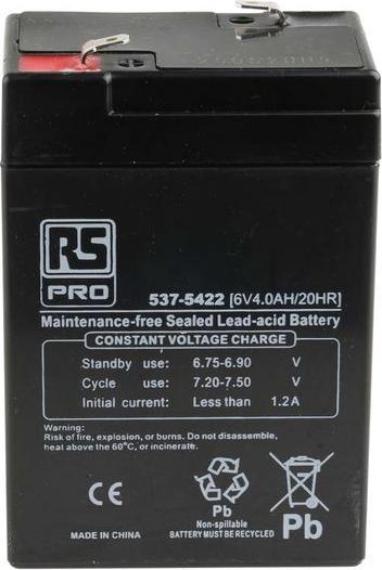 Image du produit Rs Pro RS Batterie au plomb scellée (6 V, 4000 mAh)