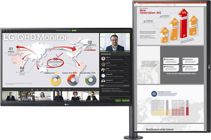 Actual product image LG 27QP88D-B Ergo Monitor USB-C HDMI DP IPS (2560 x 1440 pixels, 27")