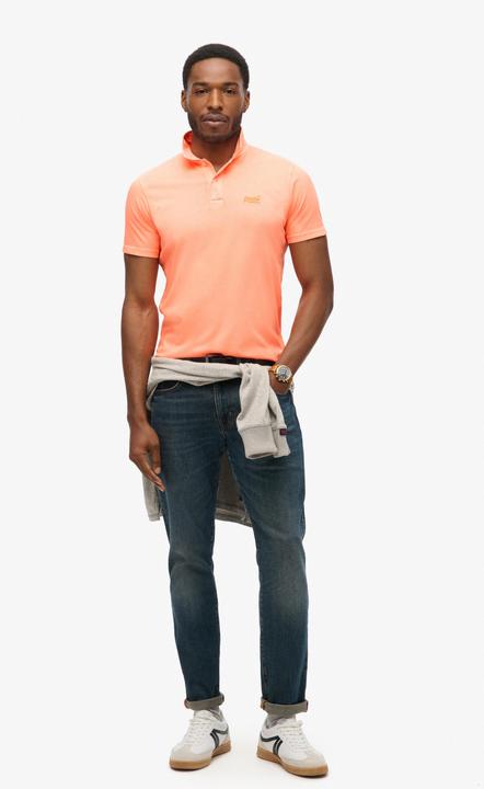 Immagine prodotto Superdry Essential Jersey-Polohemd mit neonfarbenem Logo (L)