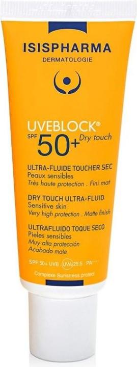 Actual product image Isispharma Uveblock Dry Touch Spf 50+ Invisible (Suntan cream, SPF 50, 40 ml)