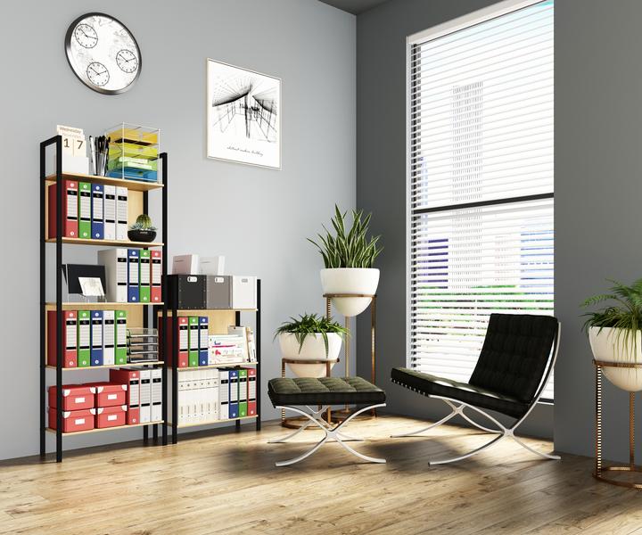 Produktbild VCM Metall Stand Regal Bücher Flakos 3fach (100 x 56 x 24 cm)