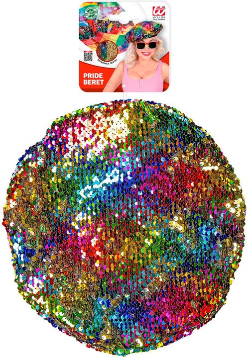 Actual product image Magni Sequin beret rainbow gold