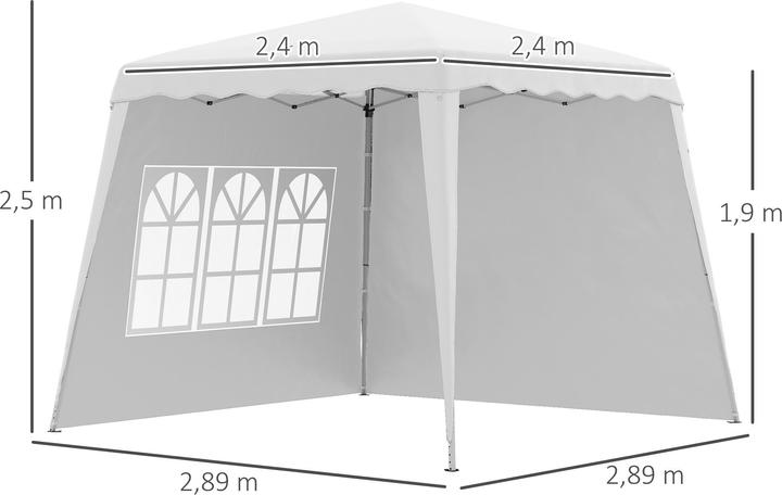 Image du produit Outsunny Pavillon avec 2 parois latérales et réglage individuel de la hauteur (240 cm, 240 cm)