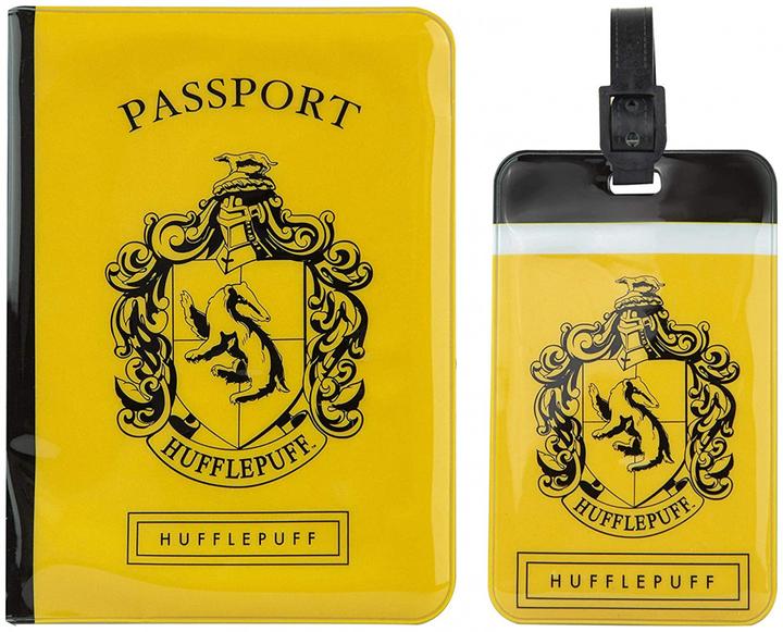 Cinereplicas Harry Potter set étiquette de bagage & étui pour carte de transport Hufflepuff (Schlösser & Anhänger)