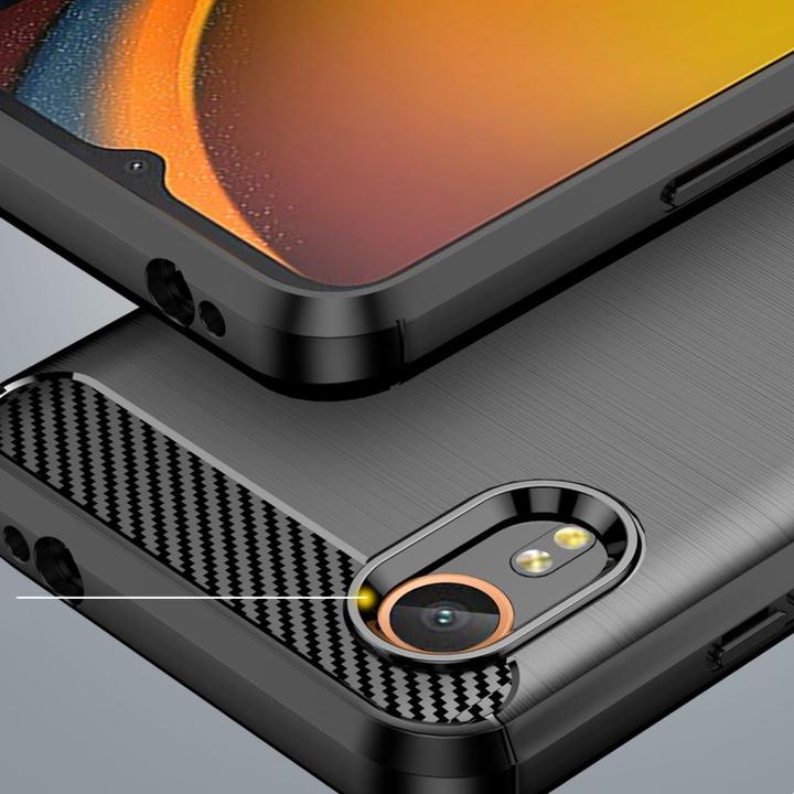 Actual product image Tech-Protect TPUCarbon case for Samsung Galaxy XCover 7 - black (Samsung Galaxy Xcover 7)