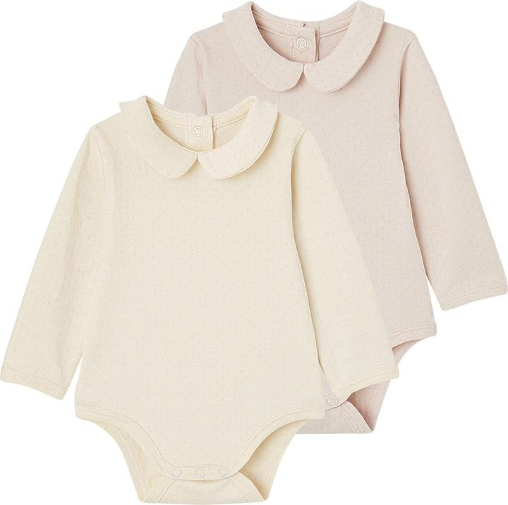 Produktbild Vertbaudet 2er-Pack Mädchen Baby Bodys mit Samt-Tupfen, Bio-Baumwolle (68)