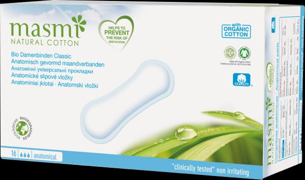 Actual product image Masmi Natural Cotton Bio Classic Women's Pads (16 x)