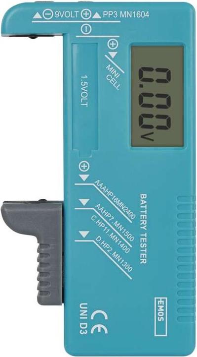 Image du produit Emos Testeur de piles AA, AAA, C, D, 9V, piles bouton