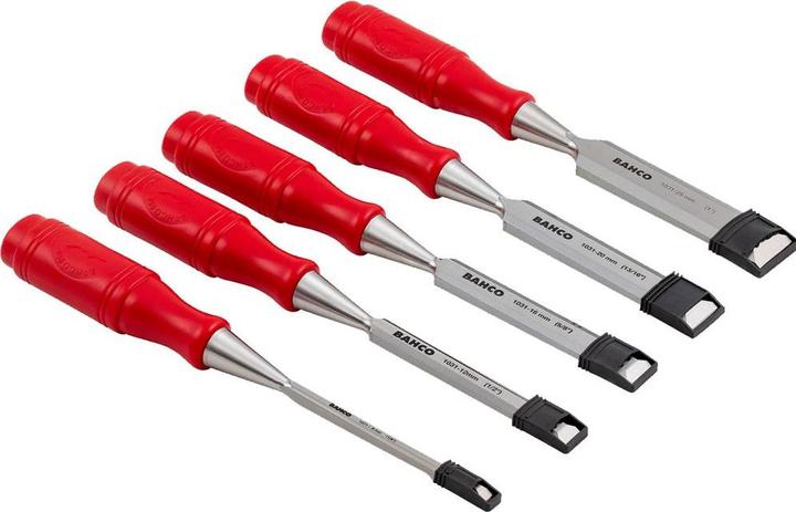 Bahco Stechbeitelsatz mit Griff aus Polypropylen - fünfteilig/Blister-Verpackung (25 mm)