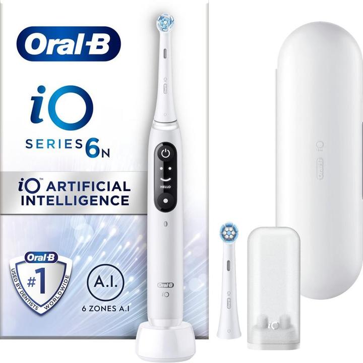 Image du produit Oral-B iO Series 6N Wit + extra iO Gentle Care opzetborstel (Brosse à dents oscillo-rotative)