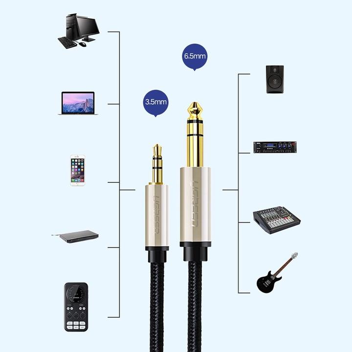 Produktbild Ugreen AV127 (1 m, 6.3mm Klinke (Jack), 3.5mm Klinke (AUX))