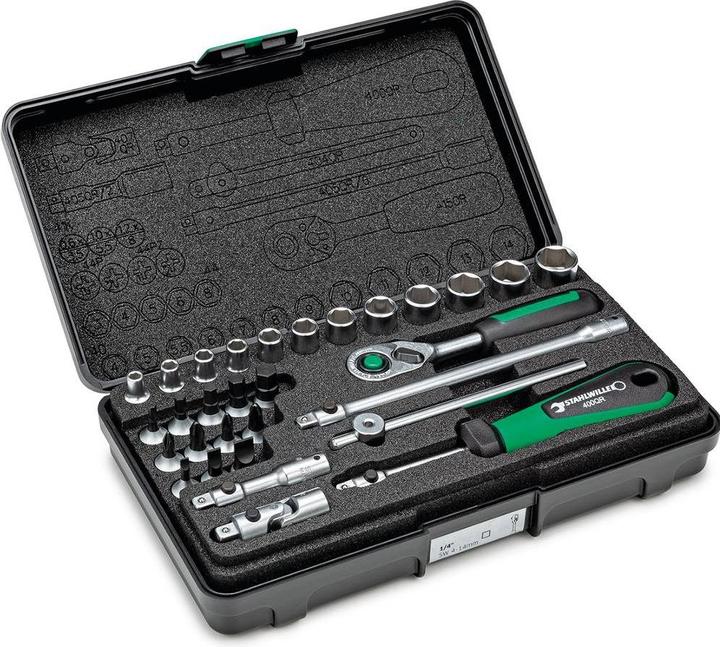 Produktbild Stahlwille 40/24/6QR Steckschlüssel-Garnitur 1/4 Vierkant (4.5 mm, 12 mm, 8 mm, 10 mm, 13 mm, 9 mm, 11 mm, 7 mm, 5.5 mm, 4 mm, 14 mm, 6 mm, 5 mm)