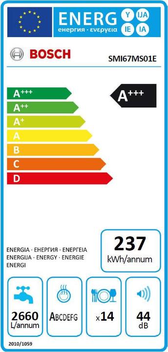 Energie-Label Bosch Hausgeräte SMI67MS01E
