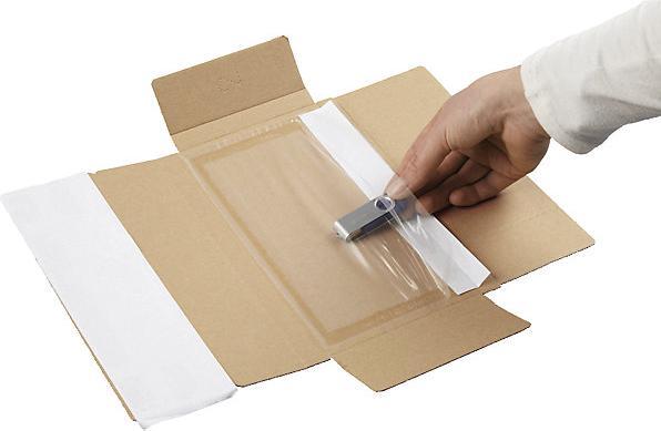 Image du produit kaiserkraft Emballage pour clés USB, 1 cannelure, L x l x h 235 x 122 x 19 mm, à partir de (1 x)