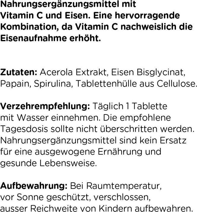 Valeurs nutritives et ingrédients Kanela Fer Plus en comprimés (100 comprimés) (100 pièce(s), Cachets)