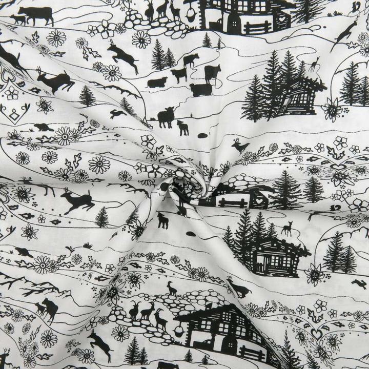 Stoffrestposten Cotton - CH Silhouette: On the Swiss Alp - Minimum selling quantity: 1 metre